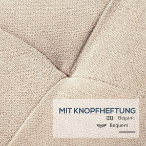 HOMCOM Ławka tapicerowana z miejscem do przechowywania, Guziki, do 120 kg, 125 x 49 x 41,5 cm, Beżowy