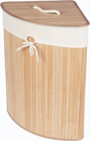 Narożny kosz na pranie ARCO, bambus, 60 l