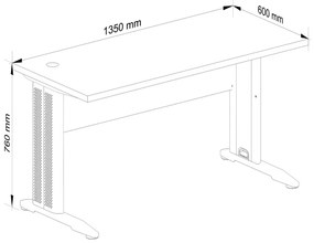 Minimalistyczne biurko proste dąb craft F8-K35