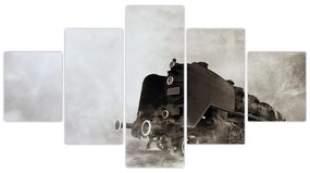 Obraz - Pociąg we mgle (125x70 cm)