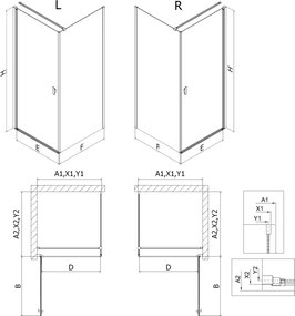 Mexen Mist-B  kabina prysznicowa uchylna prawa 70 x 100 cm, czarna ramka, czarna - 8A2T-070-100-70-70-P