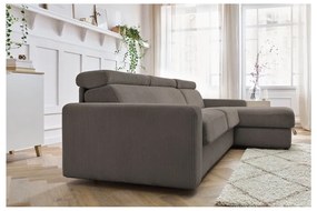 Szarobrązowy sztruksowy rozkładany narożnik (strona zmienna) Monaco – Bobochic Paris