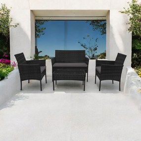 Zestaw mebli ogrodowych - sofa fotele i stolik Natal 010 czarny