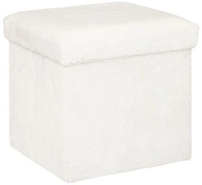 Pufa ze schowkiem Ezzio, materiał z efektem boucle, wys. 38 cm
