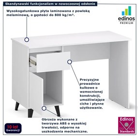 Białe biurko skandynawskie z szafką C7-F32