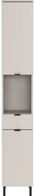 Kremowa wysoka wąska szafka łazienkowa 30x190 cm Arcena – Germania