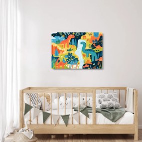 Obraz na szkle - Wesołe dinozaury (70x50 cm)