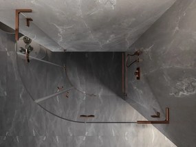 Mexen Lunar L kabina prysznicowa półokrągła uchylna prawa 100 x 90 cm, transparent, różowe złoto - 833L-100P-090L-60-00