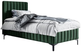 Zielone łóżko pojedyncze z pojemnikiem na pośiel R8-M78