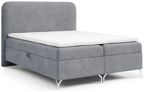 Szare sztruksowe łóżko z pojemnikiem 5 rozmiarów T5-W01
