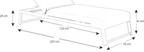 TISO + MELIA leżak LIKA-TEX® - zestaw ogrodowy aluminiowy 2+1