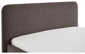 Antracytowe tapicerowane łóżko dwuosobowe ze schowkiem ze stelażem 140x200 cm Primo – Meise Möbel