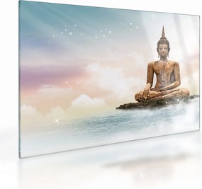 Obraz na szkle - Budda nadzorujący ziemię (70x50 cm)