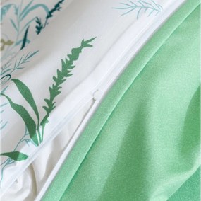 PrzytulneMieszkanie.pl PrzytulneMieszkanie.pl Pościel z mikroflanelu VERDELLE biało-zielona Rozmiar pościeli: 70 x 90 cm | 140 x 200 cm