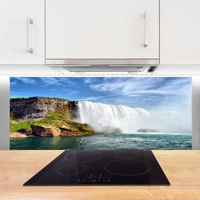 Szkło do Kuchni na Ścianę Kaskada Wody nad Oceanem