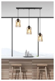 Czarna lampa wisząca ze szklanym kloszem 10x62 cm Felis – Candellux Lighting
