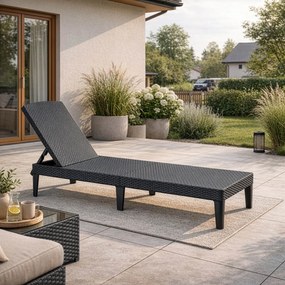 Fotel Ogrodowy Leżak ARIZONA Technorattan Czarny