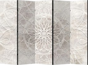 Parawan pokojowy 5-częściowy 225x172 Dwustronny dekoracyjny industrialny minimalistyczny Szary Mandala Na Betonie