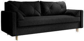 Czarna rozkładana sofa na nóżkach - Ahmo