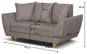 Sofa kanapa 2 os z funkcją spania ALI Brązowy