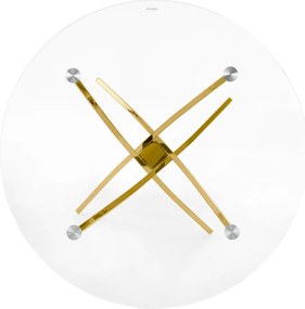 Szklany stół w stylu glamur Raymond na złotych nogach