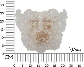 Szklany kinkiet w kolorze złota Ibiscus – Mauro Ferretti