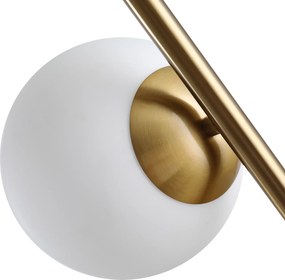 Lampa podłogowa Lampa stojąca Lampa stojąca podłogowa 2-częściowy szklany klosz złota + biała | Aosom.pl