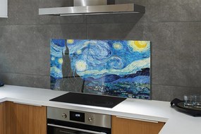 Szklany Panel Gwiaździsta Noc - Van Gogh