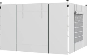 Outsunny Zasłony do Altany, Zestaw 2 szt., do altan ogrodowych 3x6m lub 3x3m, z oknami i drzwiami, Biały