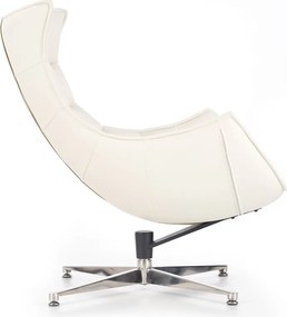 Biały fotel wypoczynkowy ze skóry Luxor