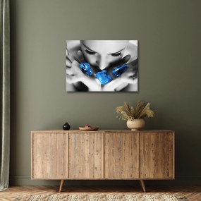 Obraz portretu kobiety z kamieniami (70x50 cm)