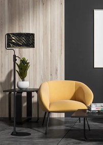 Czarno-złota lampa podłogowa z led - K379-Mirags
