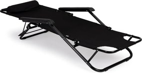 Regulowany leżak ogrodowy składany Tenero 010, czarny