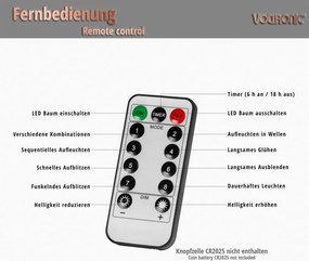 VOLTRONIC LED drzewko 180 cm, 8 funkcji z pilotem