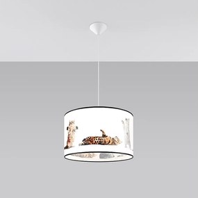 Lampy wiszące nowoczesny Chat, PVC - 1 źródło światła 3000K - L.40 x H.95 cm - wielokolorowy