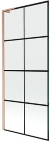 Mexen Next L parawan nawannowy 1-skrzydłowy 80 x 150 cm, czarny wzór, miedź szczotkowana - 895-080-000-03-77-65