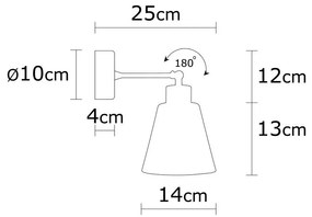 Kinkiet lampa ścienna Manavgat - N-610, czarny