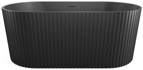 Wanna wolnostojąca akrylowa ryflowana - Czarny mat - 230 l - 170 x 80 x 58 cm - ALIENA