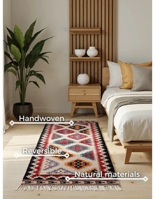 Czerwony wełniany chodnik dwustronny tkany ręcznie 60x190 cm Kamal Kian – Nouristan