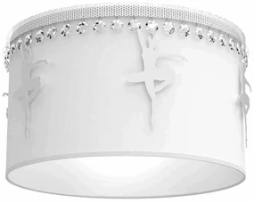 Lampa sufitowa okrągła, biała, dla dziewczynki BALETNICA WHITE 1xE27