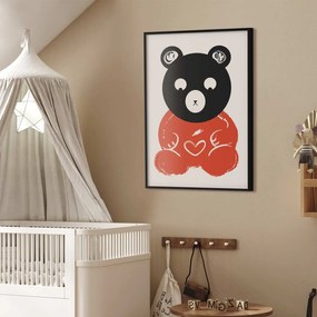 Plakat Zamyślony miś 21x30 cm z ramą czarną bez marginesu ARTGEIST B