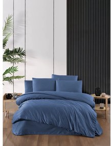 Niebieska adamaszkowa pościel dwuosobowa z prześcieradłem/4-częściowa 200x220 cm – Mila Home