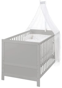 Jasnoszare łóżeczko z baldachimem 70x140 cm Sternenzauber – Roba