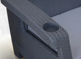 Zestaw mebli ogrodowych 6-osobowy Calisto NC08X2+RT02 ze stołem, szary