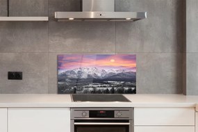 Panel szklany do Kuchni Góry w Zimowej Szacie