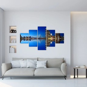 Zdjęcie - Rotterdam nocą (125x70 cm)