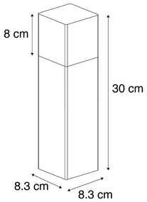 Zewnetrzna Nowoczesna lampa zewnętrzna 30cm czarna klosz matowy - Denmark Nowoczesny Oswietlenie zewnetrzne