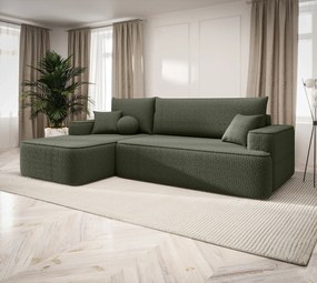 Zielony nowoczesny narożnik z funkcją spania R0-H35