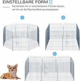 PawHut Kojec dla Szczeniąt Metalowy Wybieg Bezpieczny 63x76 cm Srebrny | Aosom PL