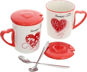 Zestaw kubków Beautiful Love I z przykrywką 350ml